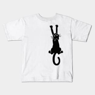 Black Cat Hanging on shoulder Kids T-Shirt